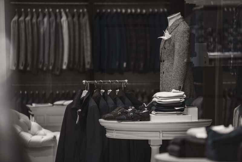 luxury store with men clothing.