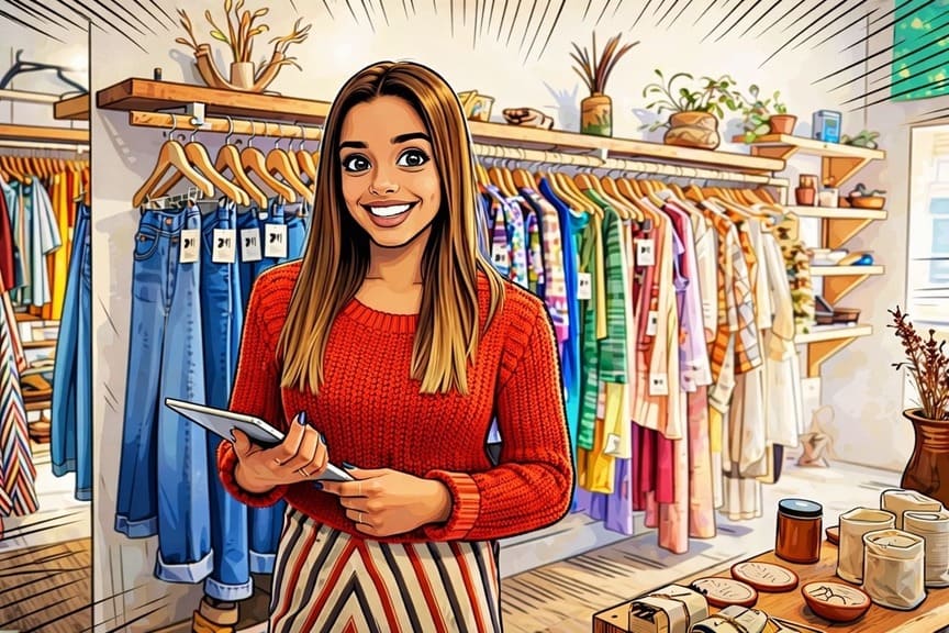 Retail store owner managing boutique in Tennessee