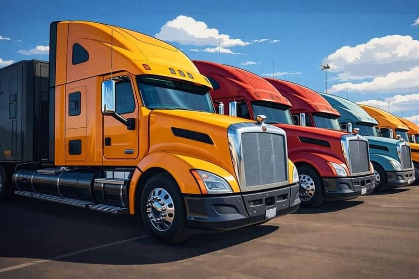 Freight and logistics trucks representing forwarding and shipping companies in Tennessee