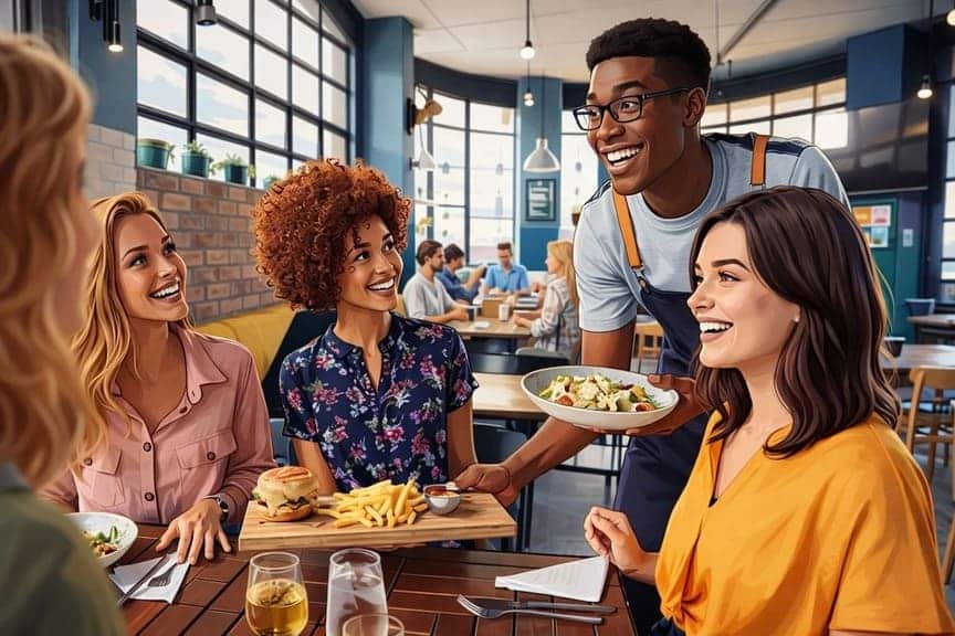 Restaurant staff serving guests representing hospitality businesses in Tennessee